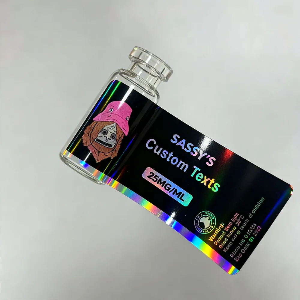 Holographic Dropper Bottle Label