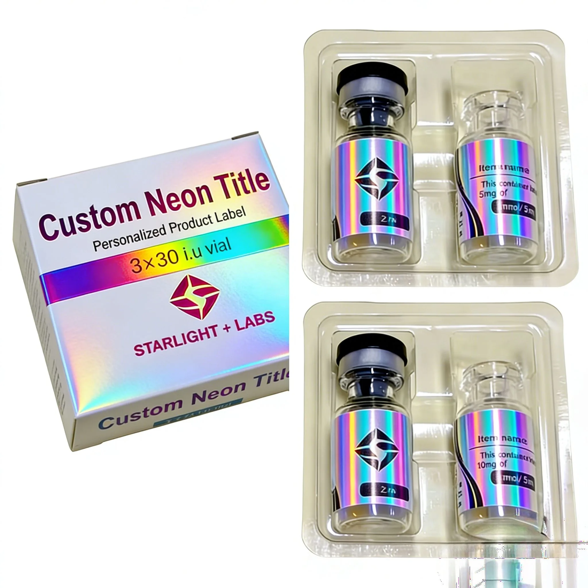 Holographic Vial Label Stickers