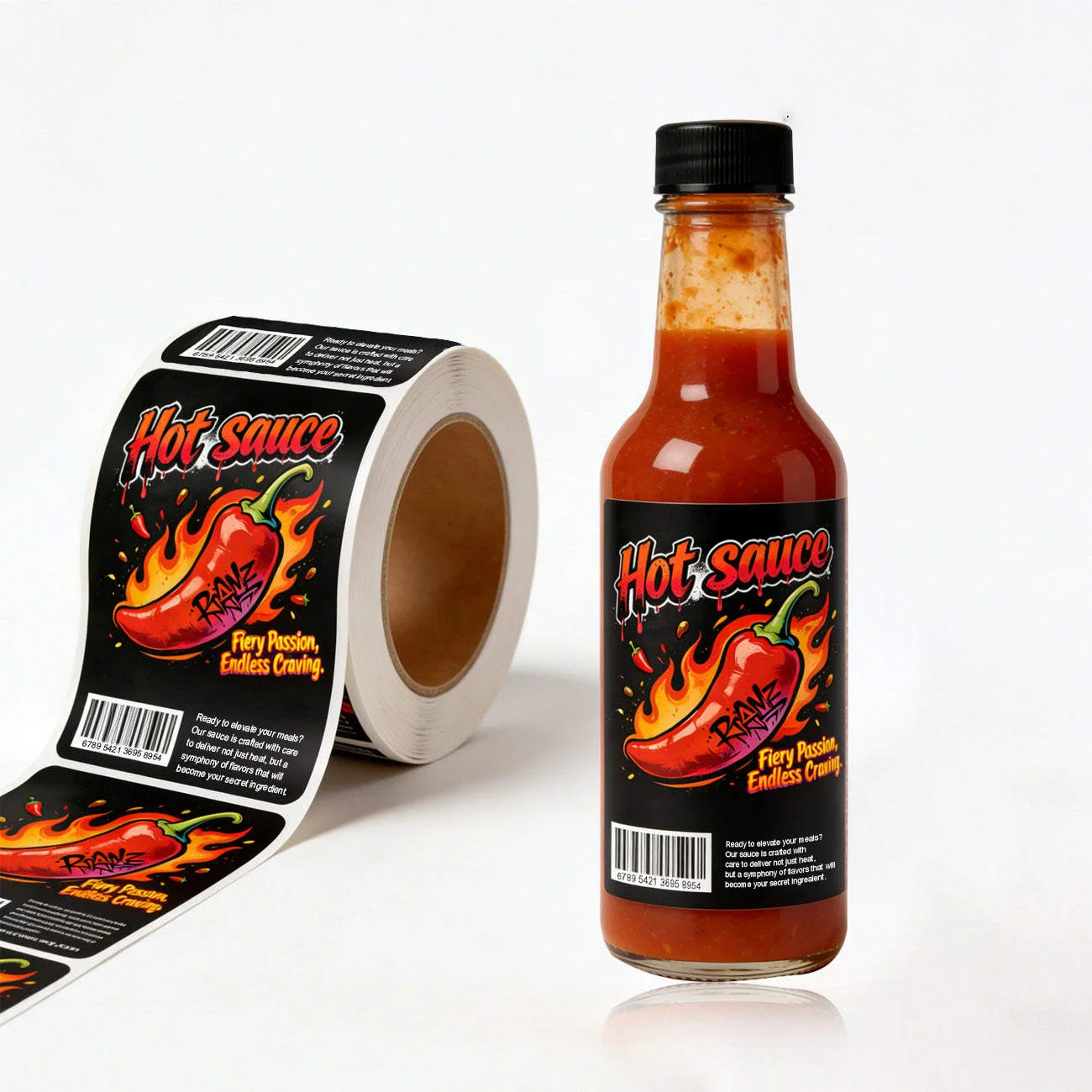 Hot Sauce Bottle Label Roll