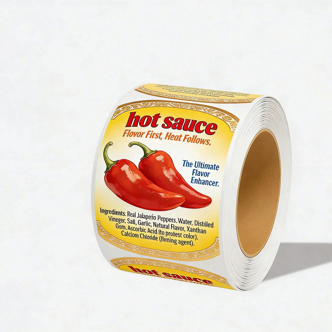 Hot Sauce Label Roll With Chili Graphic