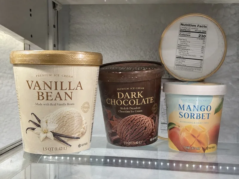 ice cream tub labels retail freezer