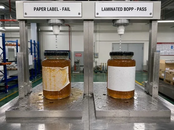 jar label waterproof test drip refrigeration