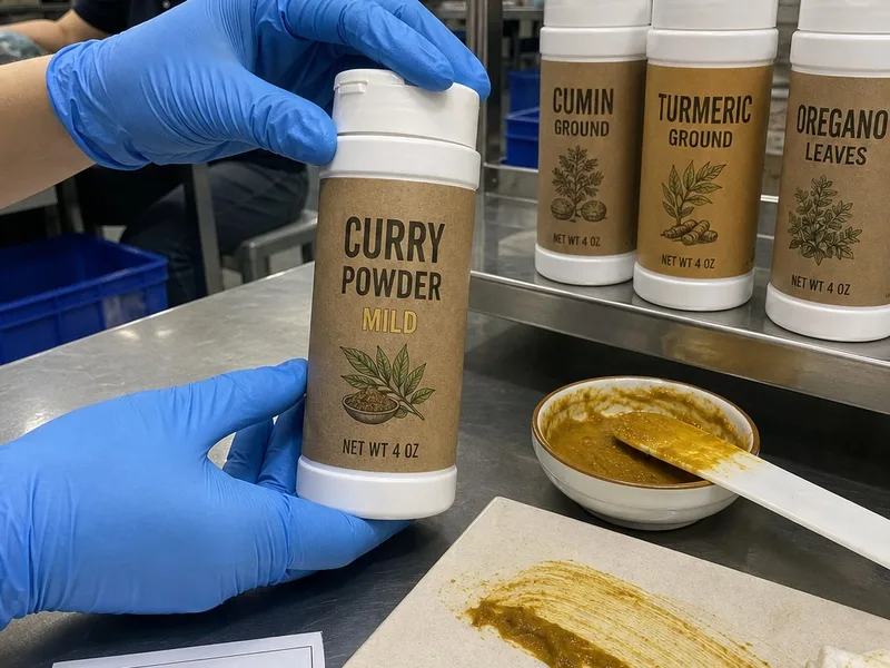 laminated kraft curry paste wipe test spice label