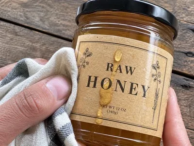 laminated kraft jar label honey artisan