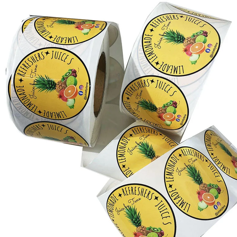 Lemon Pineapple Juice Label Rolls