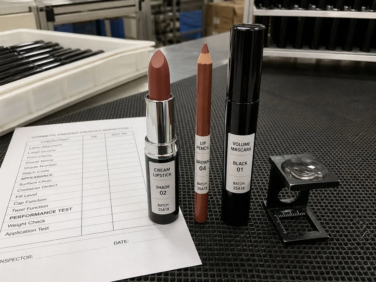 Lipstick tube with tight-radius label