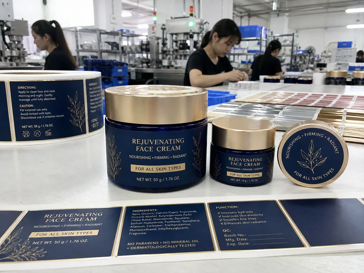 Luxury jar set with hot foil label accents