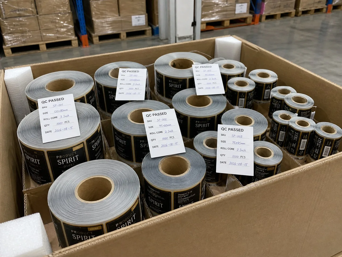machine ready spirit label rolls export pack