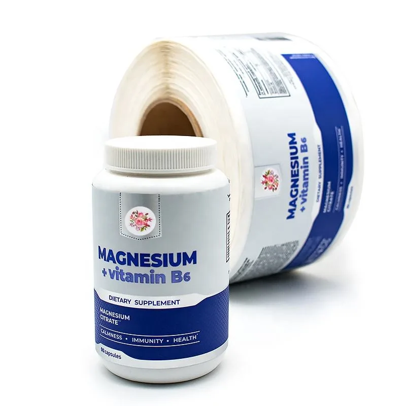 Magnesium Vitamin B6 Bottle Label Roll