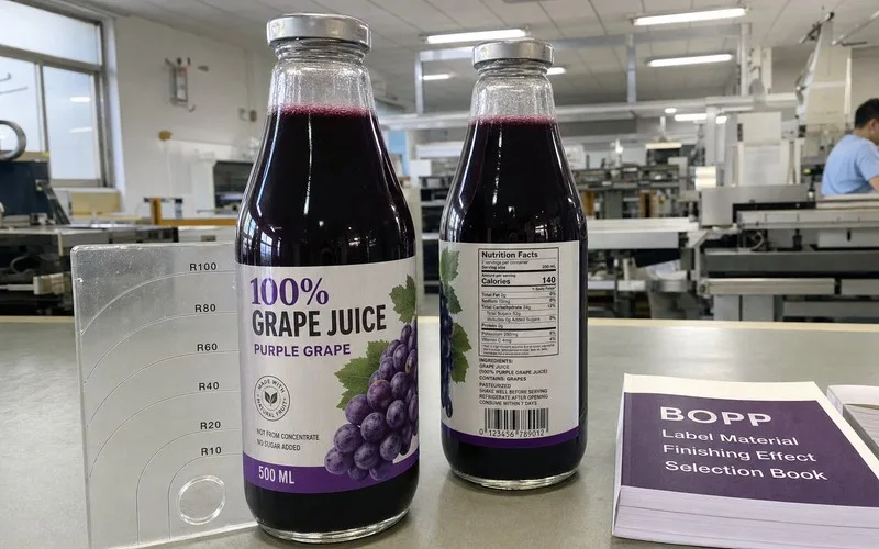 Narrow neck glass juice bottle clear BOPP