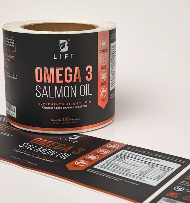 Omega 3 Salmon Oil Label Roll
