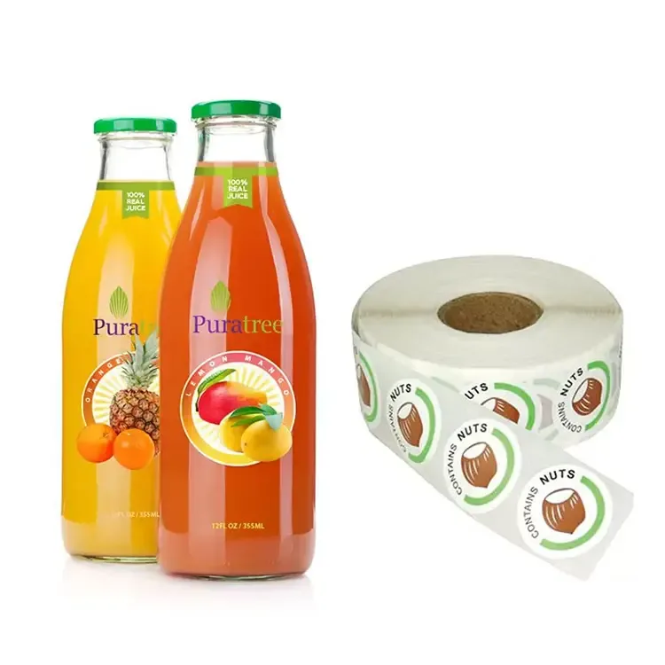 Orange Juice Bottle Label Roll