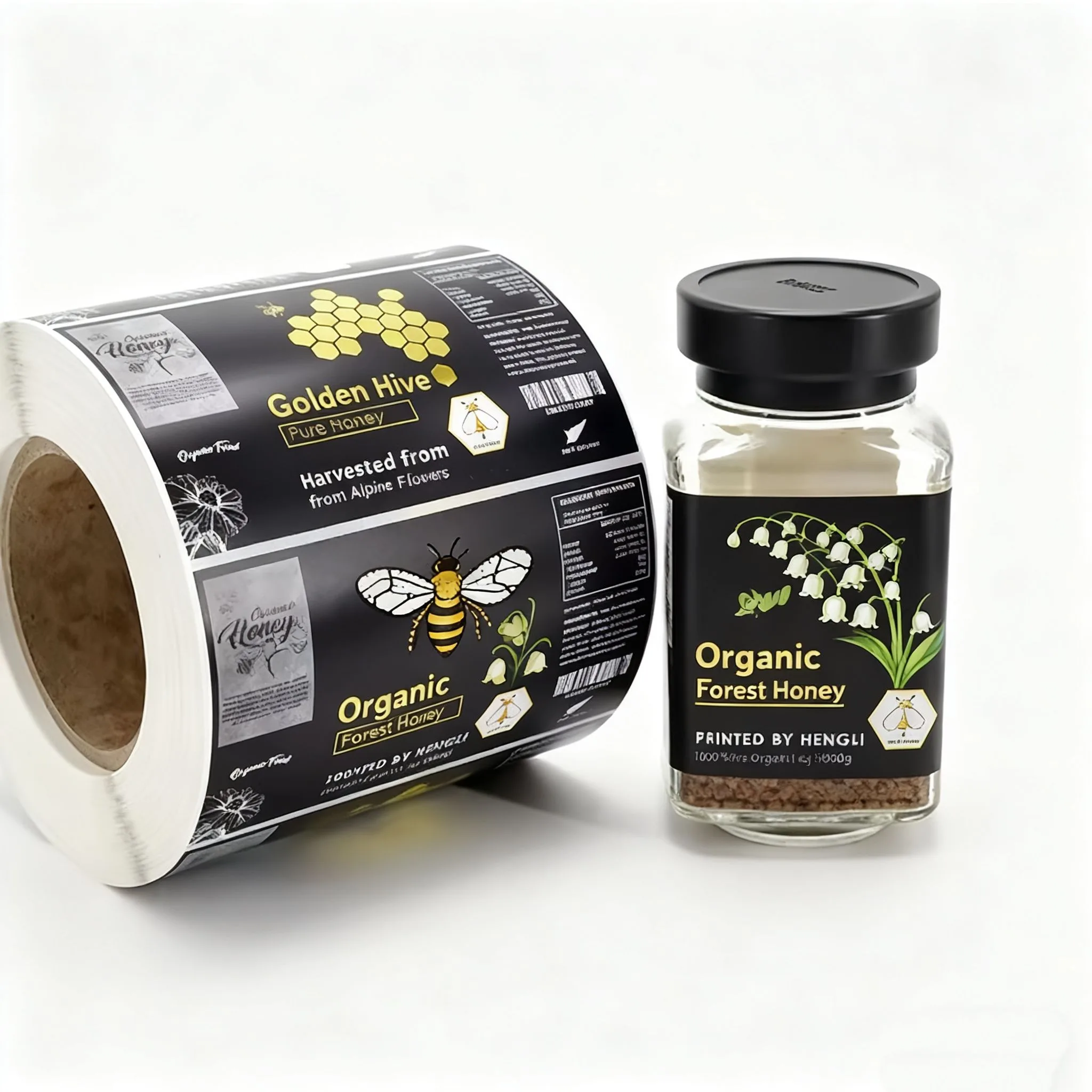Organic Honey Jar Label Roll