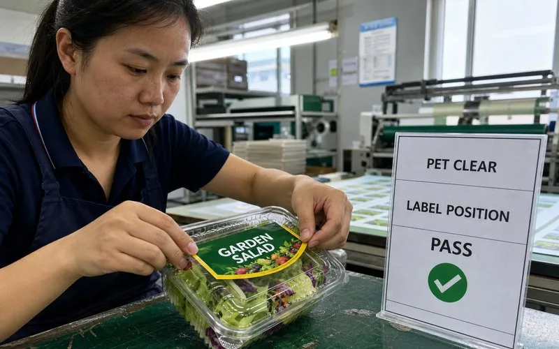 pet clamshell label application