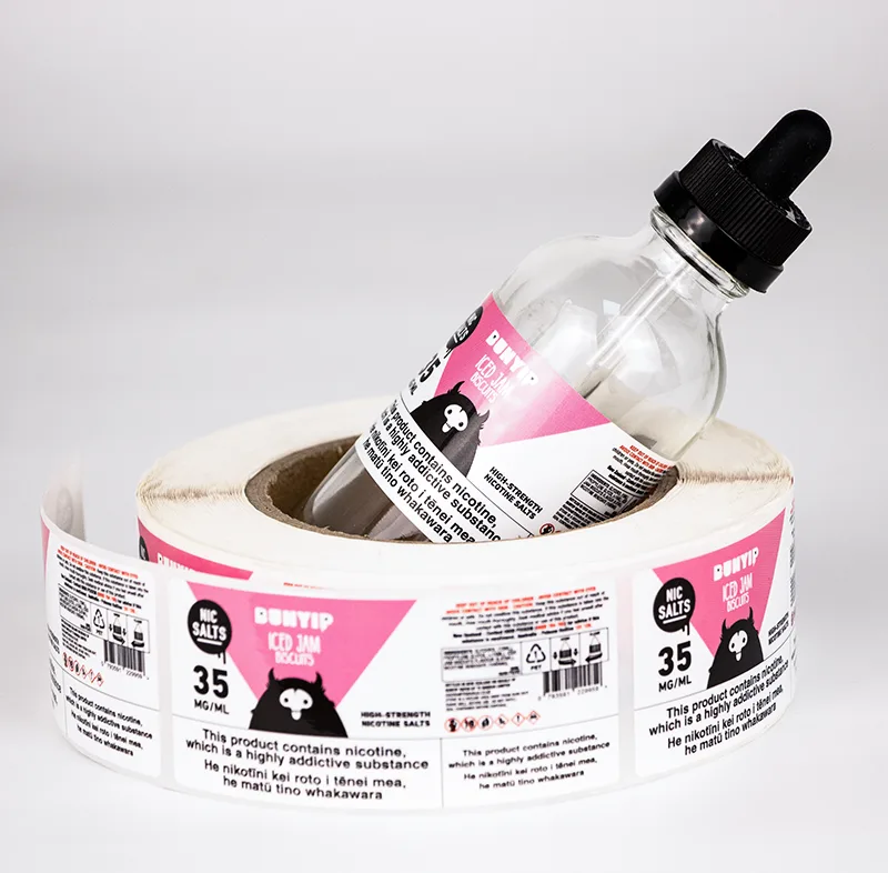 Pink Cosmetic Bottle Label Roll