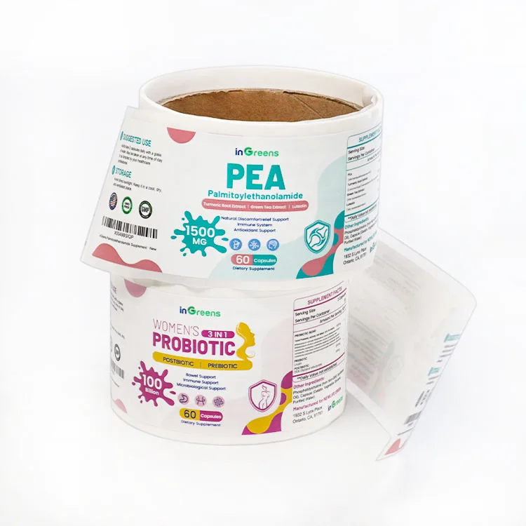 Probiotic Supplement Tubs And Pouch Labels