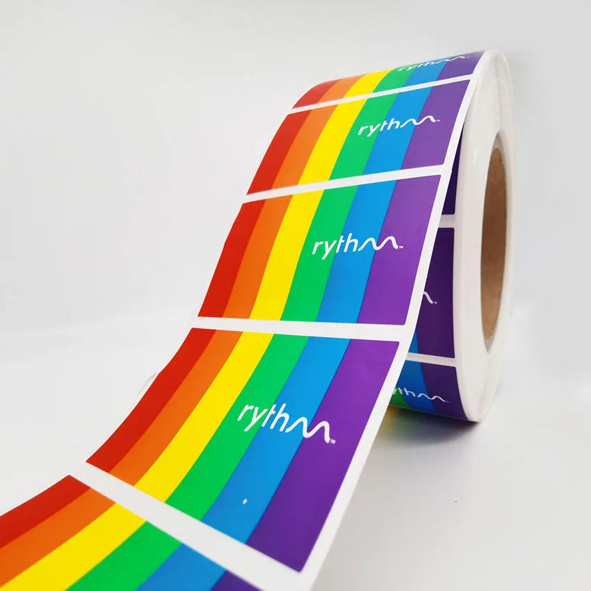 Rainbow Waterproof Product Labels On Roll