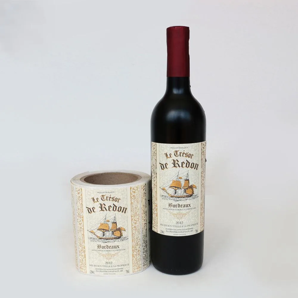 Red Wine Bottle Label Roll