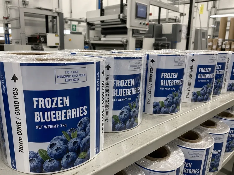 roll labels for frozen food applicator