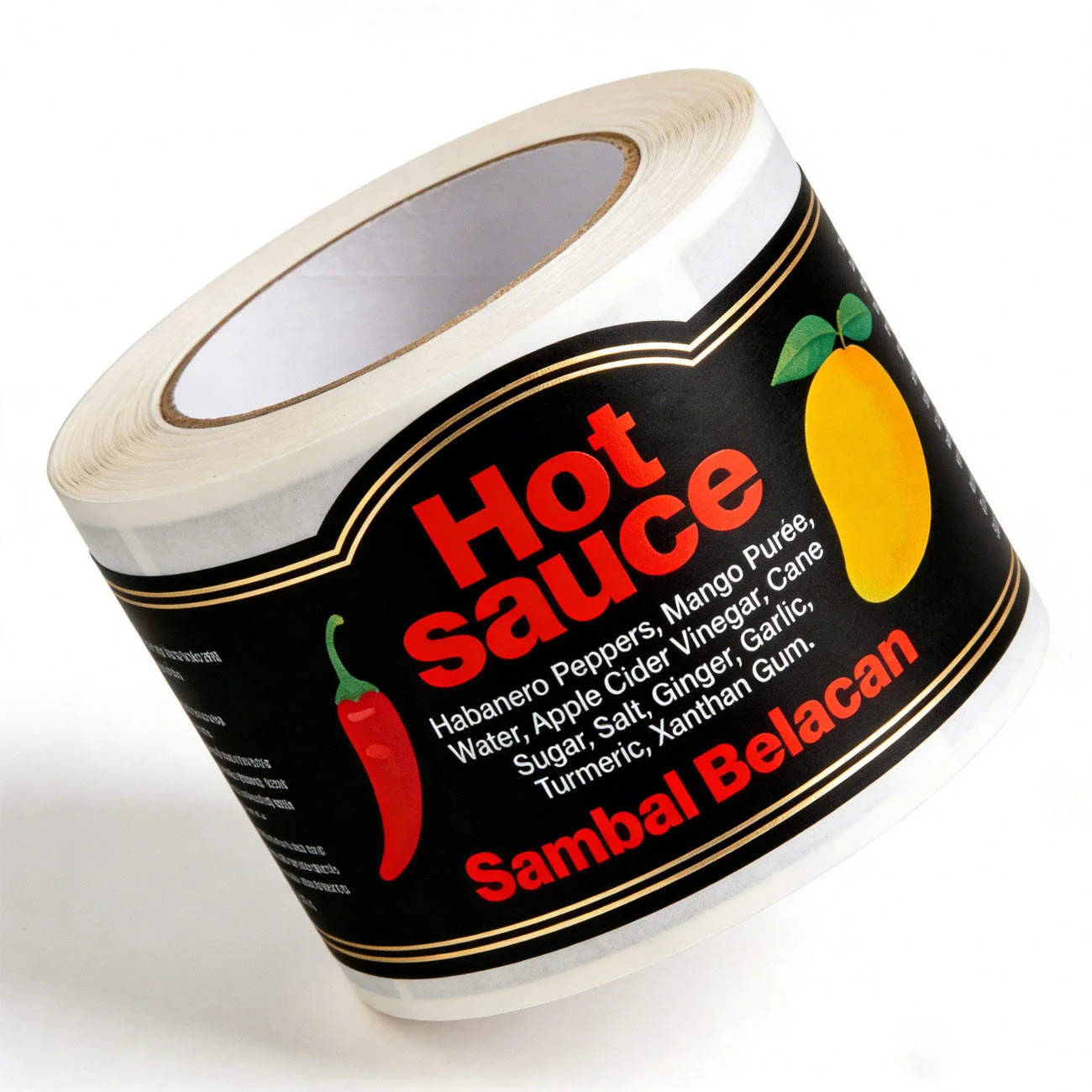 Sambal Belacan Hot Sauce Label Roll