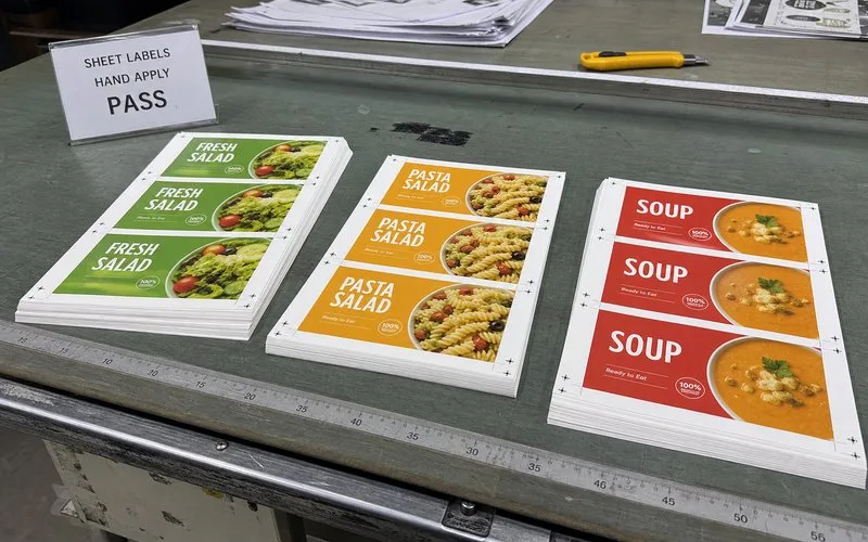 sheet labels for food containers