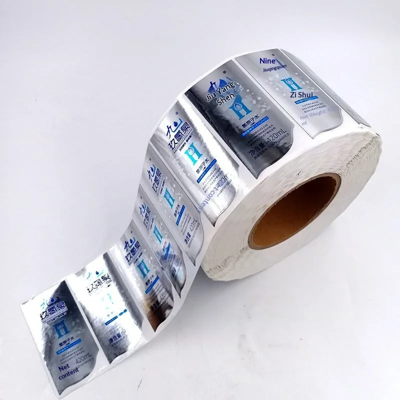 Silver Beverage Vinyl Labels On Roll