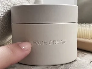 soft touch laminate detail cosmetic jar