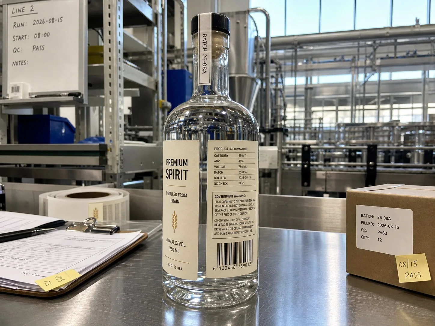 spirit bottle front back neck label anatomy