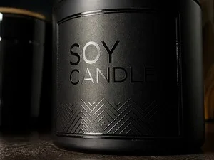 spot uv embossing detail candle jar