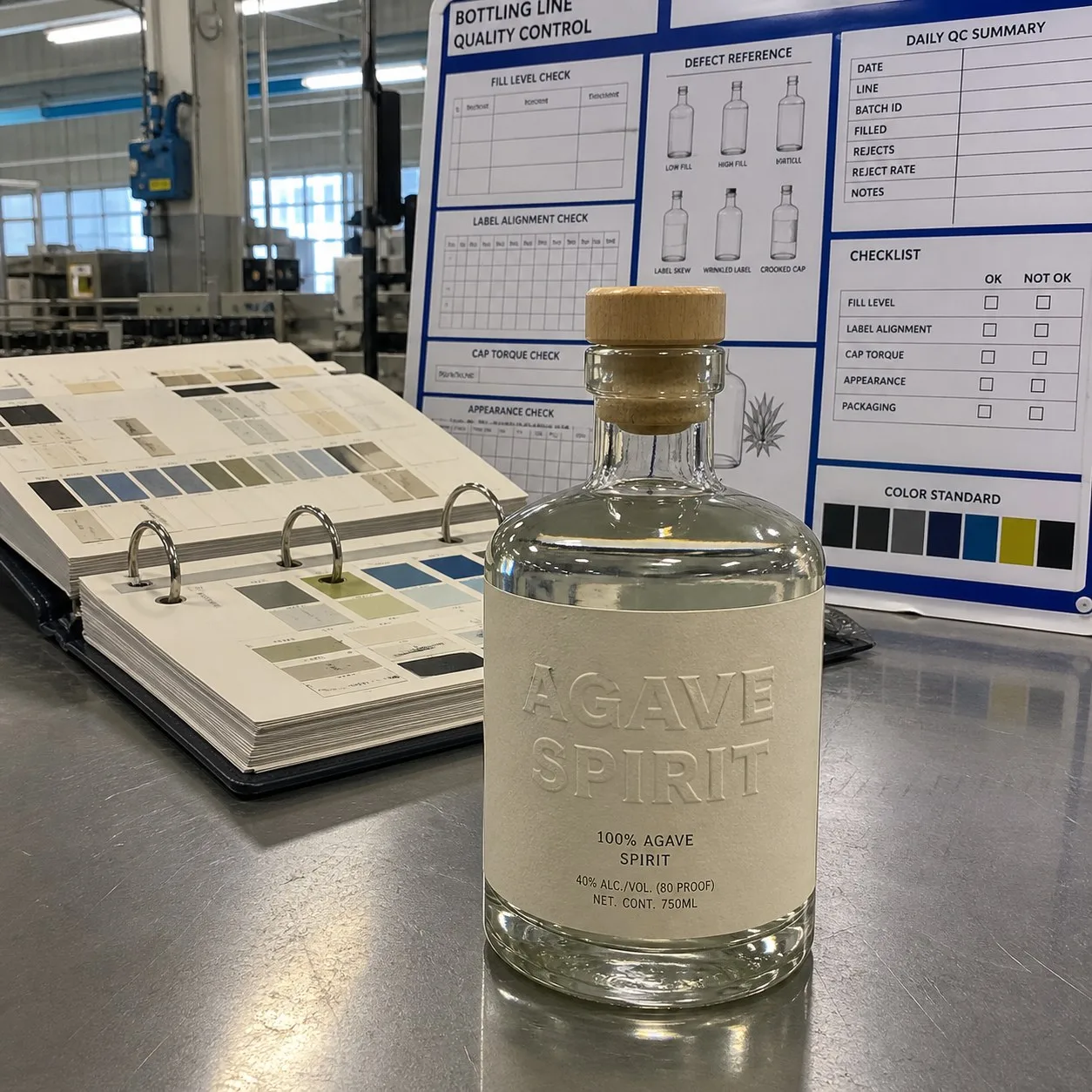 tequila bottle embossed spirit label
