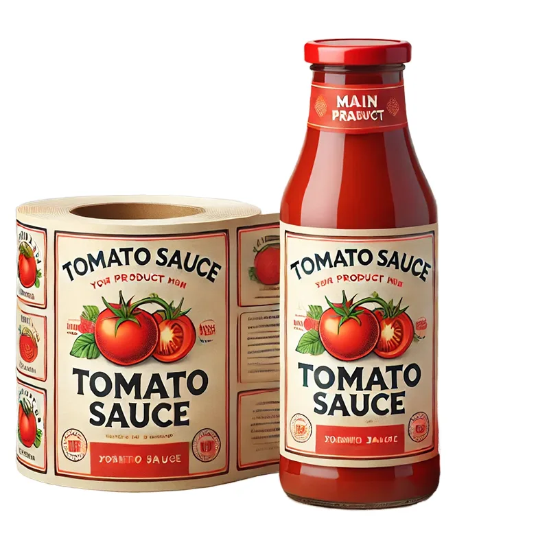 Tomato Sauce Bottle And Label Roll