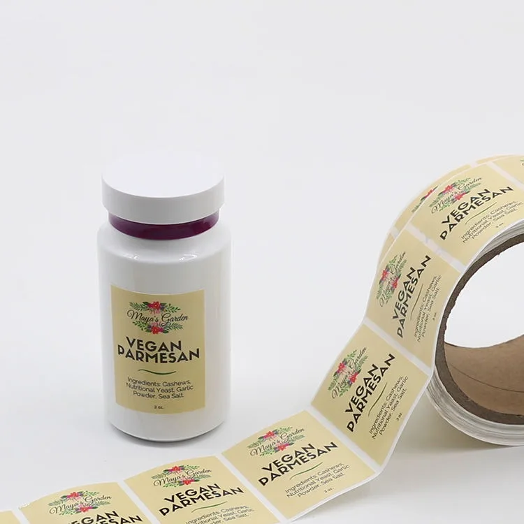 Vegan Supplement Bottle Label Roll