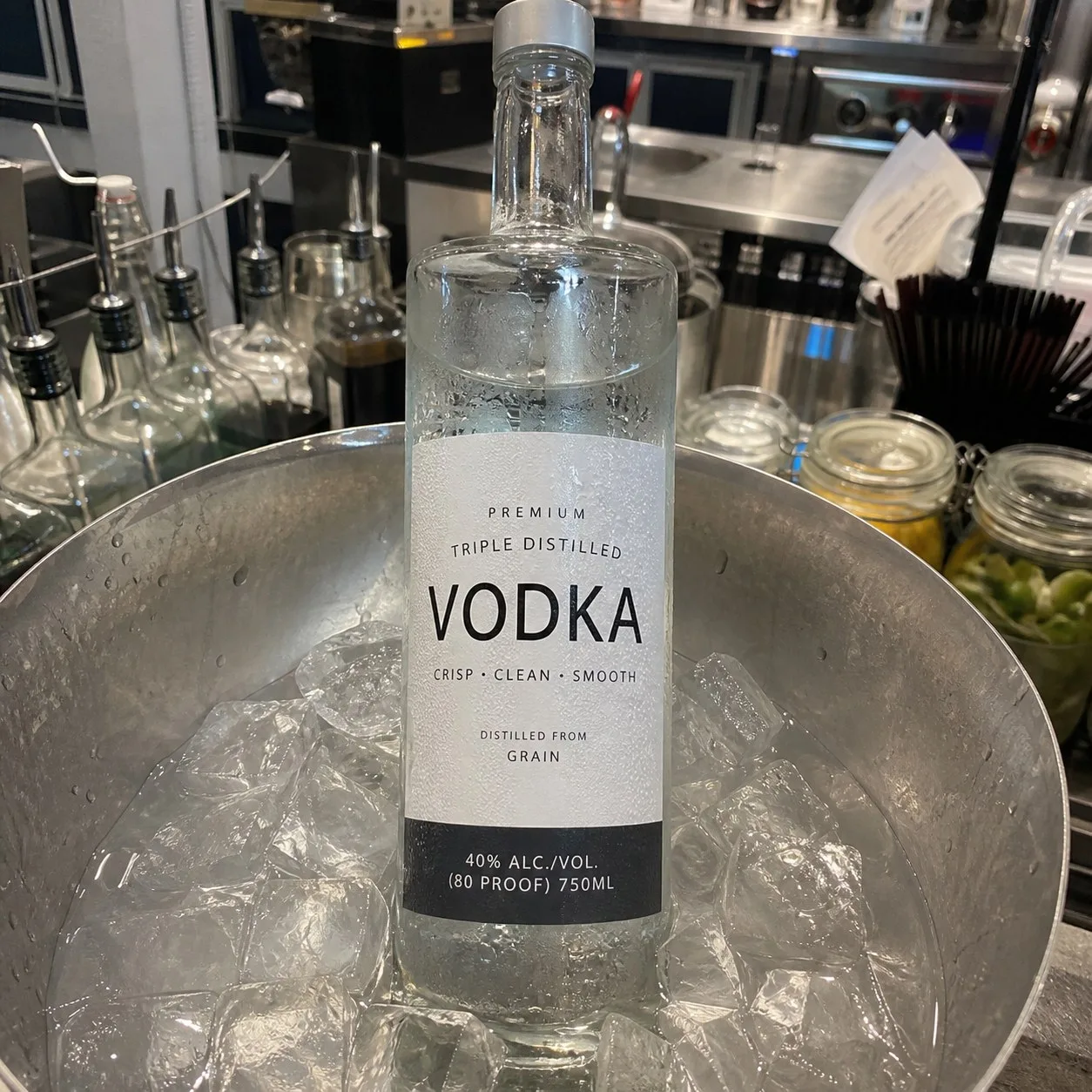 vodka bottle wet strength ice bucket label