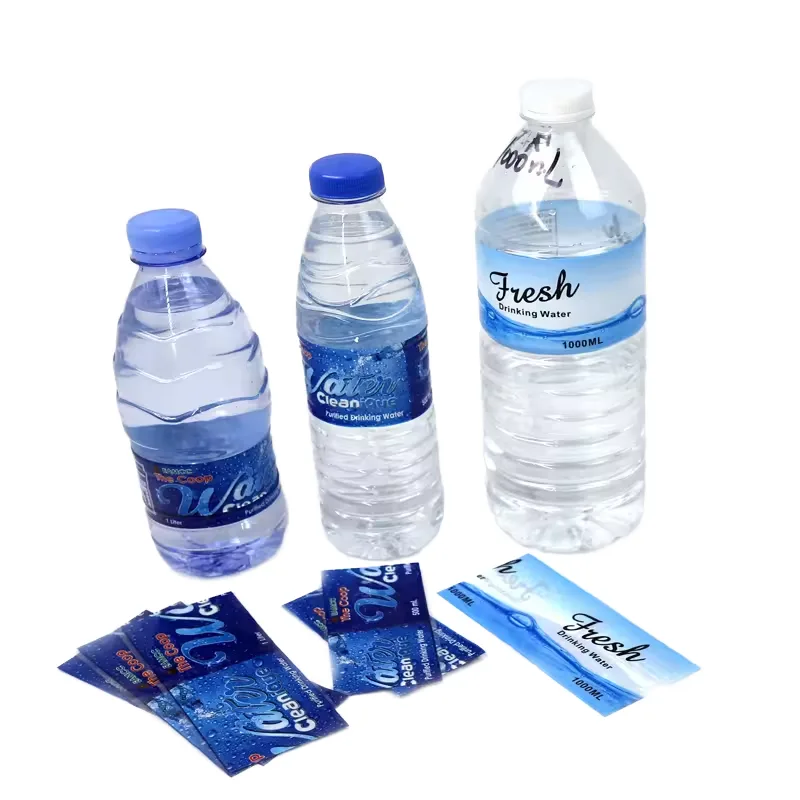 Water Bottle Label Sheets And Bottles