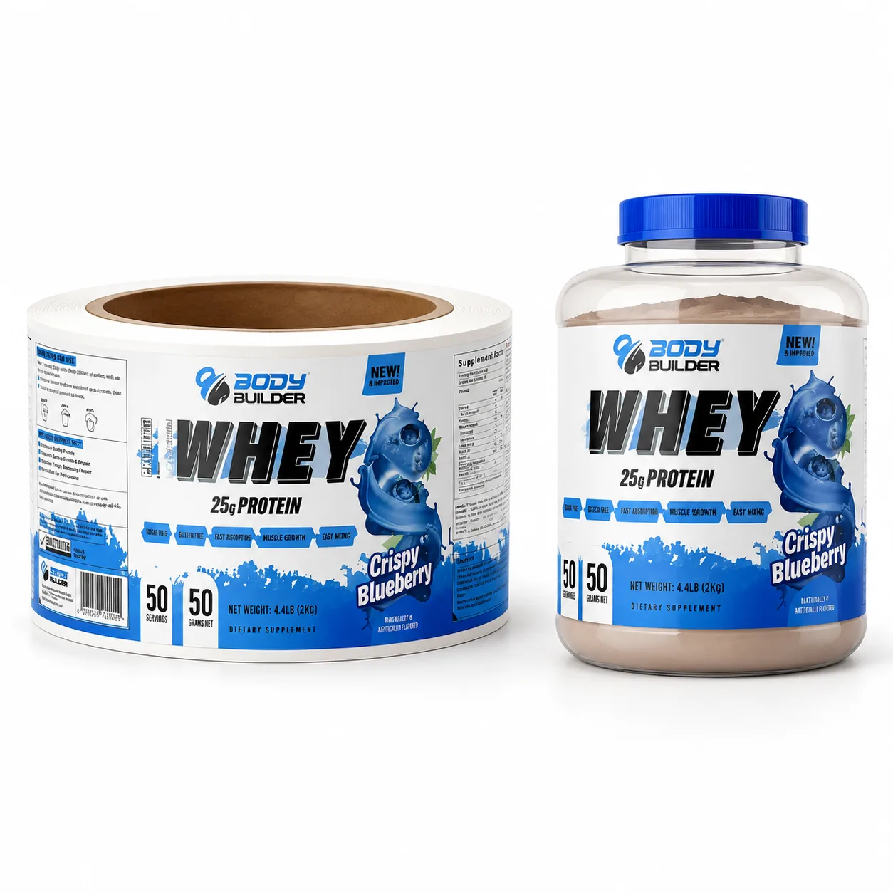 Whey Protein Supplement Tub Label