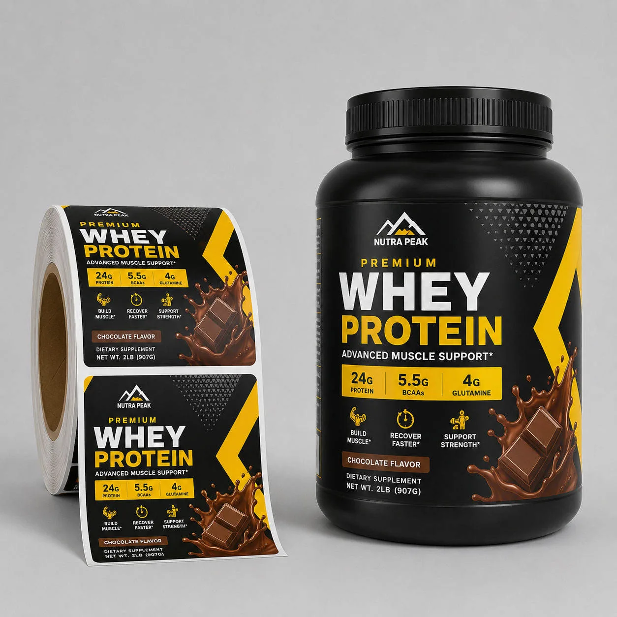 Whey Protein Tub Label Roll 2