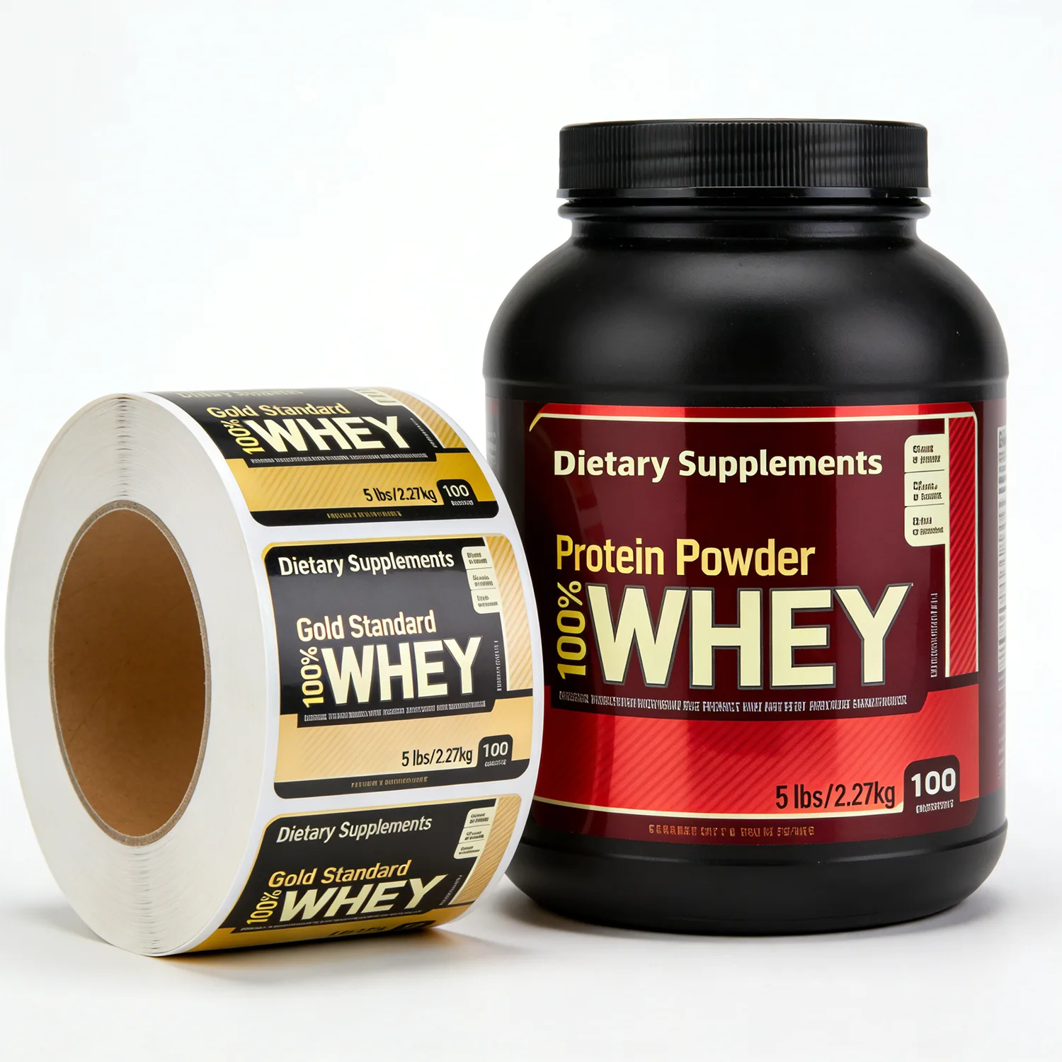 Whey Protein Tub Label Roll