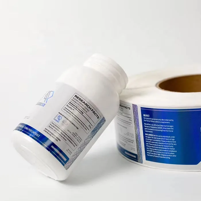 White Supplement Bottle Label Roll