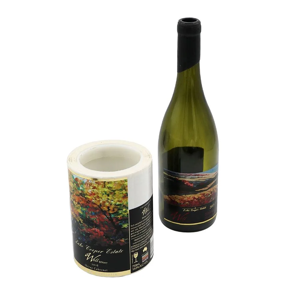 White Wine Bottle Label Roll