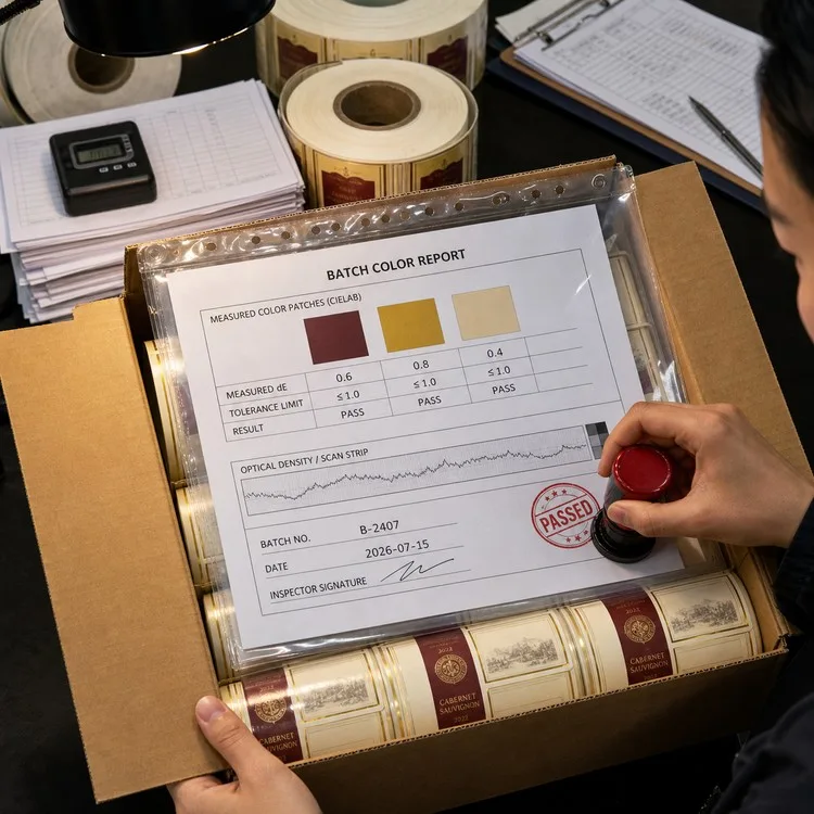 Wine label batch color report