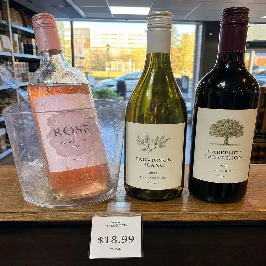 Wine label before ice bucket failure