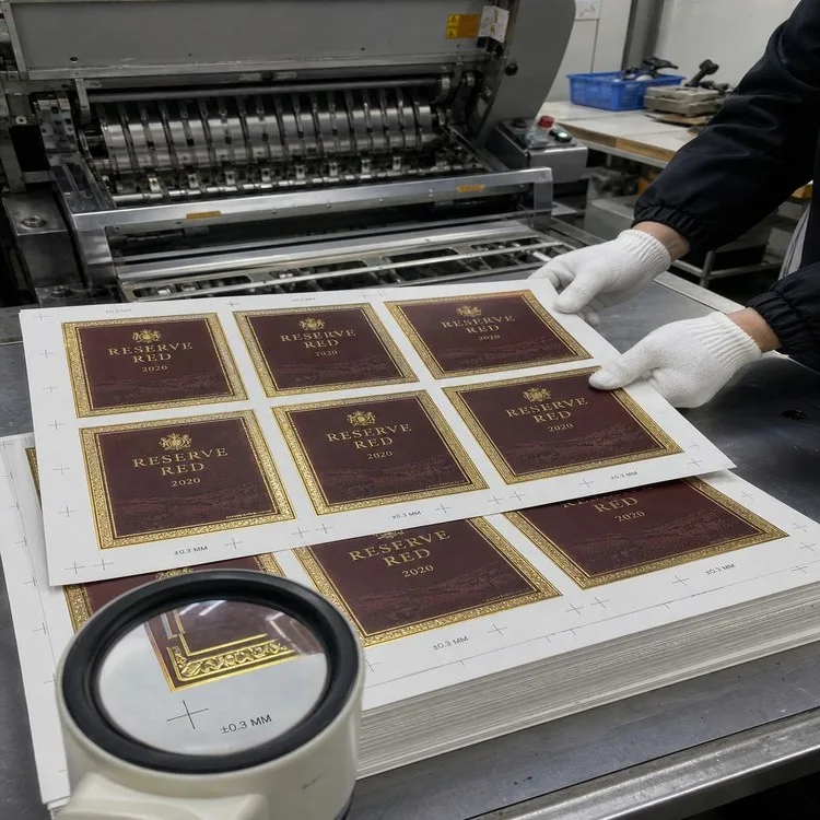 Wine label die cut precision sheets