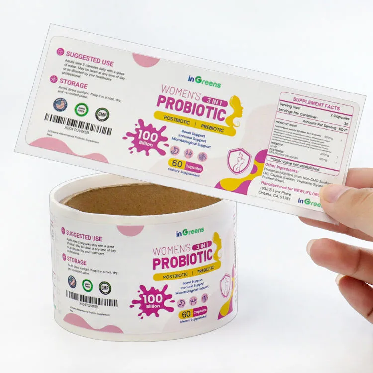 Womens Probiotic Nutrition Label Sheet