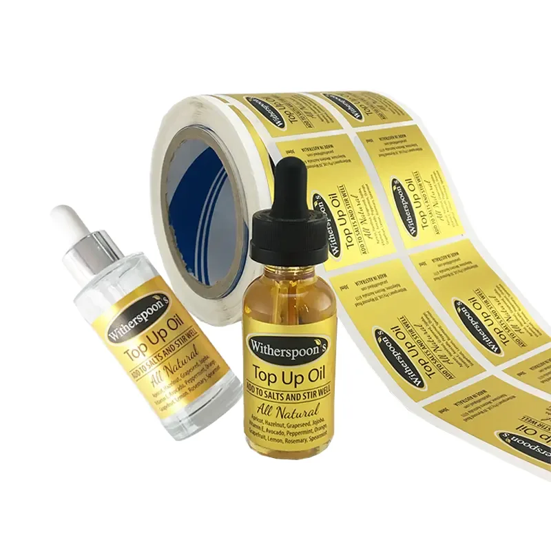 Yellow Dropper Bottle Label Roll