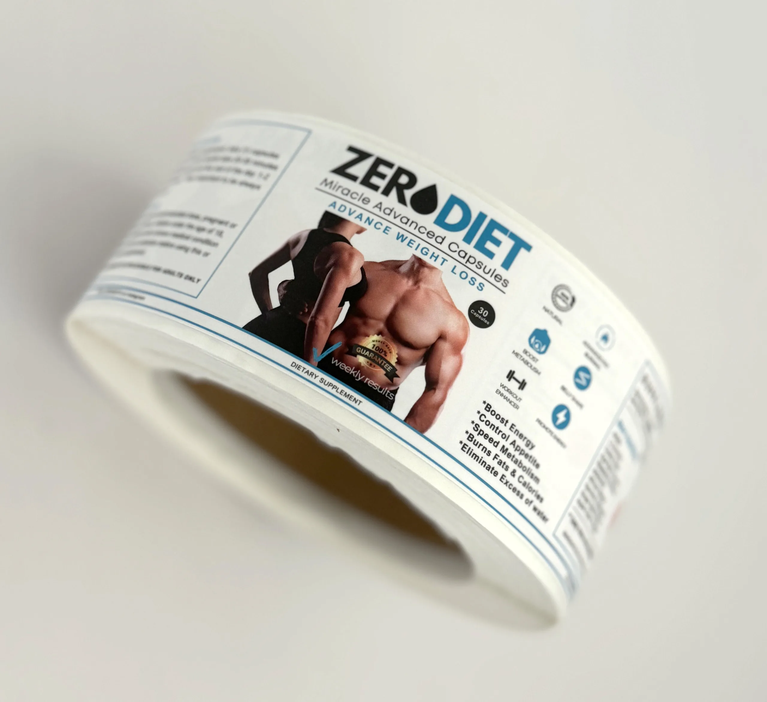 Zero Diet Product Label Roll
