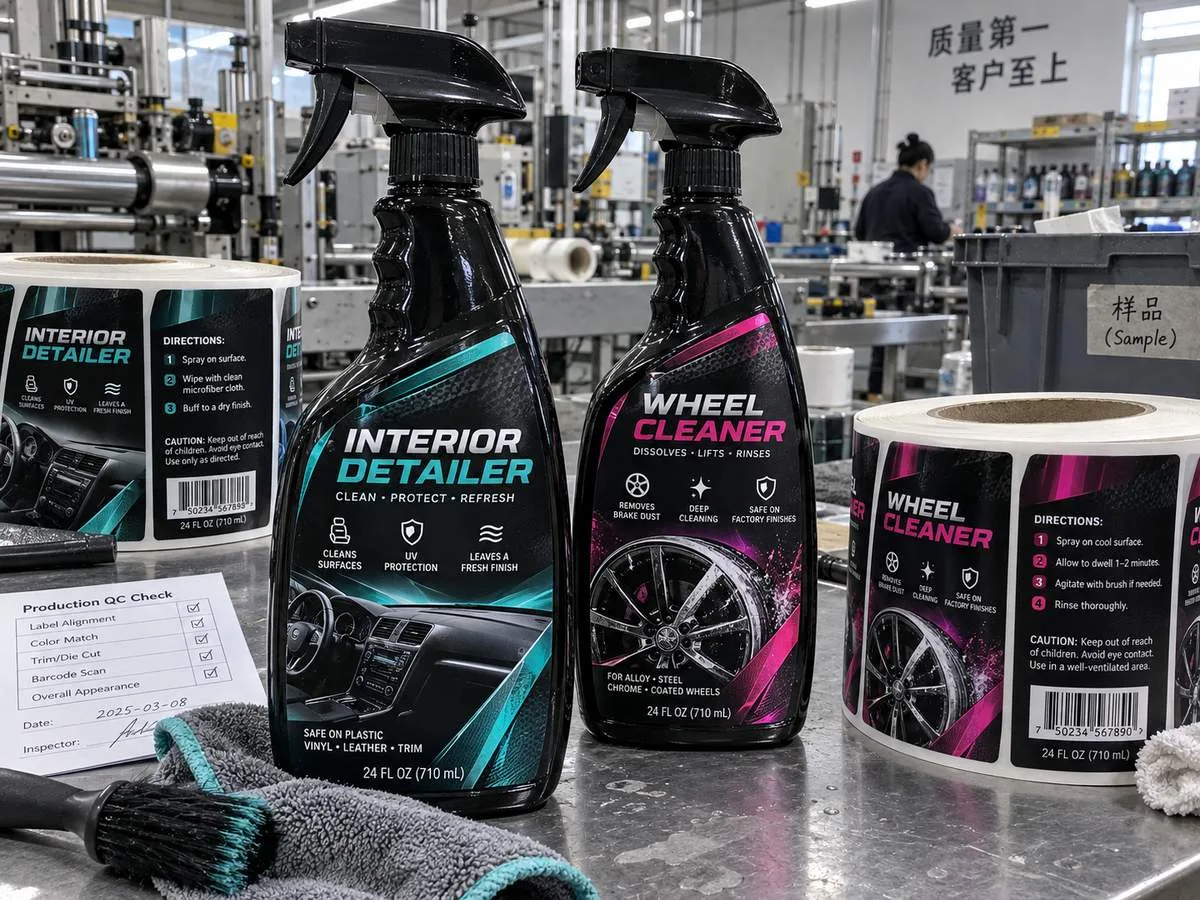 automotive detailing spray labels