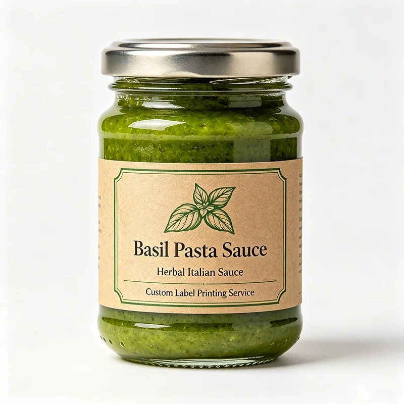 Basil Pasta Sauce Jar Front Label
