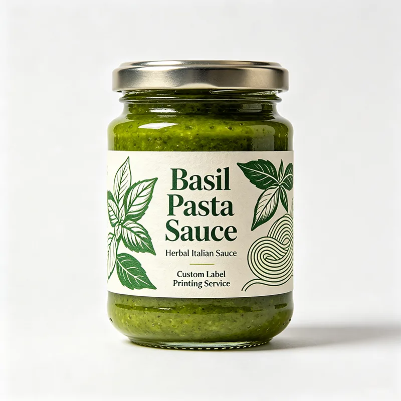 Basil Pasta Sauce Jar Label