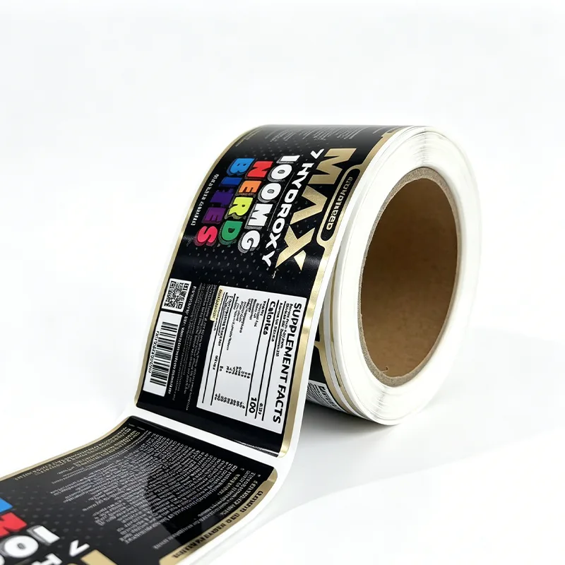 Black Nutrition Panel Label Roll