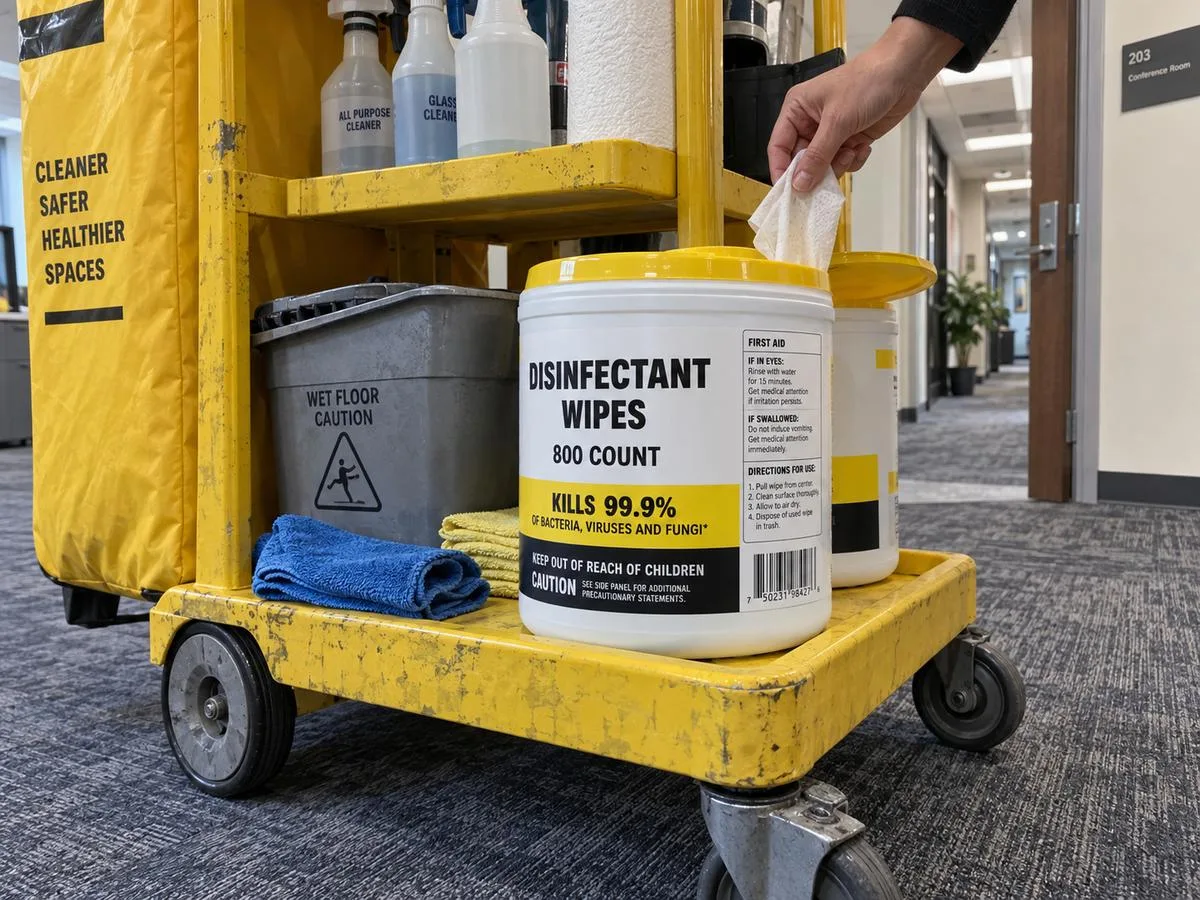cleaning wipe tub labels